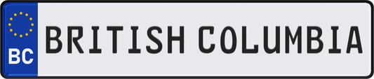 British Columbia License Plate