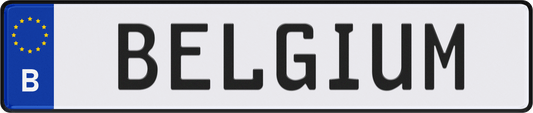 Belgium License Plate