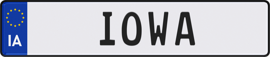 Iowa License Plate