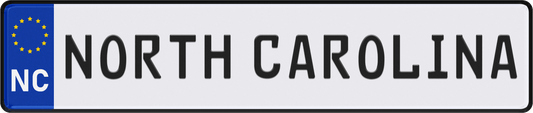 North Carolina License Plate