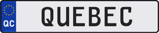 Quebec License Plate