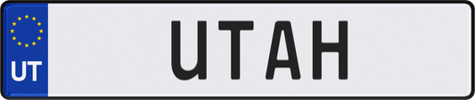 Utah License Plate